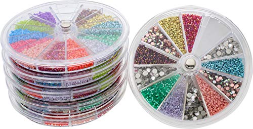 The Beadsmith Personality Case Spinning Organization System, 12 Compartments, 3.8-inch Diameter, Stack of 6, for Seed Beads, Nail Art, Jewelry Accessories and More