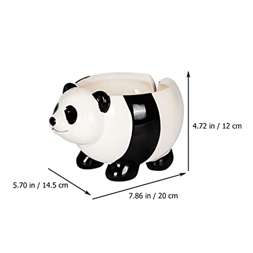 jojofuny Yarn Bowl with Hole for Knitting Needles Cartoon Panda Shaped Yarn Bowl Holder Knitting Wool Storage Basket for Craft Crochet Kit Organizer