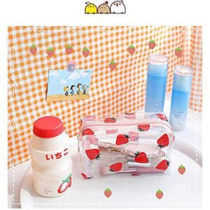 YITAQI Cosmetic Bag,Stationery PVC Zipper Waterproof Women Bag Beauty Case Pencil Bag Pencil Box Makeup Bag(red Strawberry)