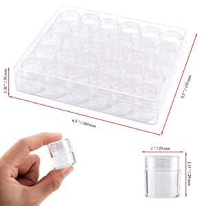 JOIKIT 5 Pack 30 Grids Diamond Painting Storage Containers with 3 PCS Label Stickers, 5D Diamond Painting Box, Bead Organizer with Lid for Nail Diamonds, Jewelry, DIY, Cosmetics