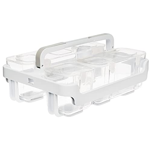 Deflecto Caddy Organizer, Stackable with Three Compartments, White and Clear (29003CR)