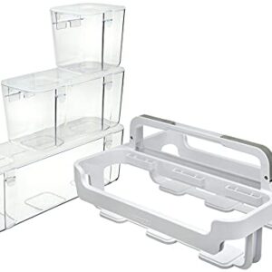 Deflecto Caddy Organizer, Stackable with Three Compartments, White and Clear (29003CR)