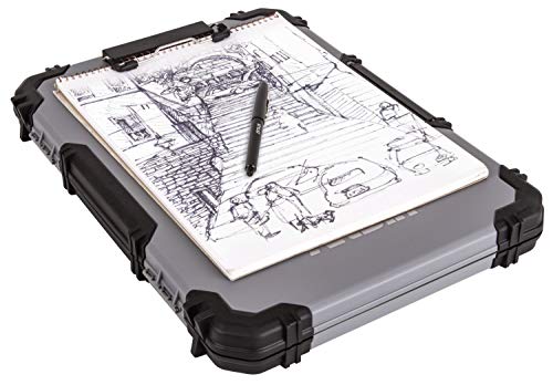 ArtBin 6838AG Sketch Board, Portable Drawing Surface with Internal Art & Craft Storage, Grey