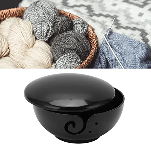 Cyrank Yarn Bowl with Lid, Plastic Knitting Bowl Large Crochet Yarn Holder Crochet Bowl Yarn Storage Bowl for DIY Knitting Crocheting Accessories