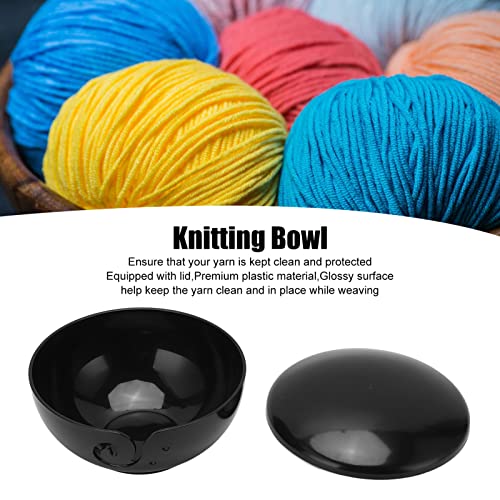 Cyrank Yarn Bowl with Lid, Plastic Knitting Bowl Large Crochet Yarn Holder Crochet Bowl Yarn Storage Bowl for DIY Knitting Crocheting Accessories