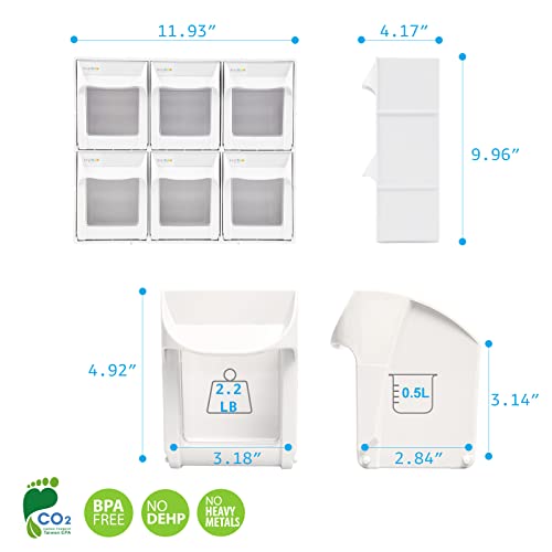 livinbox Plastic Tilt Out Bins Sewing Storage for Arts, Craft Sewing Supplies, Tea Bags Storage, Dental Tip Out Bin Cabinets,White, FO-306-WT