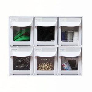 livinbox plastic tilt out bins sewing storage for arts, craft sewing supplies, tea bags storage, dental tip out bin cabinets,white, fo-306-wt