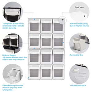 livinbox Plastic Tilt Out Bins Sewing Storage for Arts, Craft Sewing Supplies, Tea Bags Storage, Dental Tip Out Bin Cabinets,White, FO-306-WT