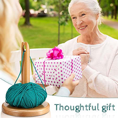 AnNafi® Wood Yarn Holder for Knitting Crochet |Classic Wooden Yarn & Thread Holder |Wooden Frame with Hole |Knitting Embroidery Accessory Gift |Craft & Sewing Supplies |Yarn Organising Tool For Granny