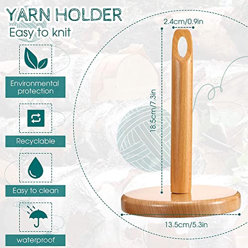 AnNafi® Wood Yarn Holder for Knitting Crochet |Classic Wooden Yarn & Thread Holder |Wooden Frame with Hole |Knitting Embroidery Accessory Gift |Craft & Sewing Supplies |Yarn Organising Tool For Granny