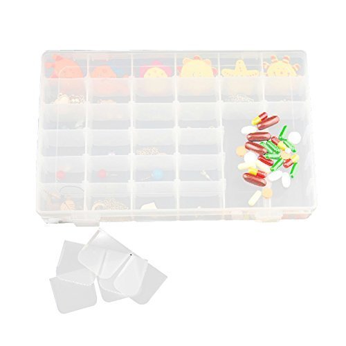 JDYYICZ 36 Grids Clear Plastic Jewelry Box Organizer Storage Container with Removable Dividers