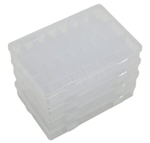 4 pcs 24 grids 7.5 inch x 5.1 inch adjustable small removable clear plastic jewelry organizer divider storage box jewelry earring tool containers (4 pcs 24 grid clear)