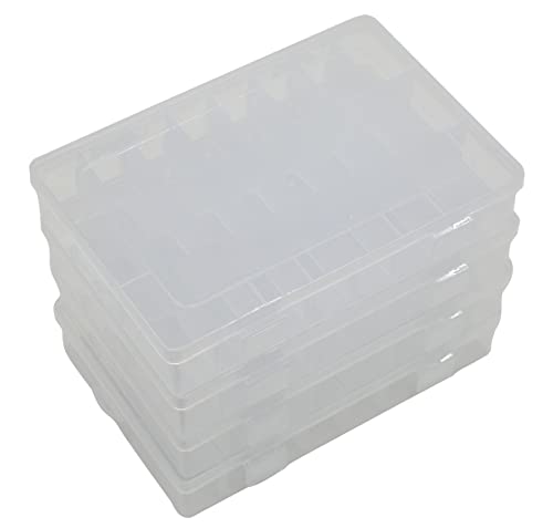 4 Pcs 24 Grids 7.5 Inch x 5.1 Inch Adjustable Small Removable Clear Plastic Jewelry Organizer Divider Storage Box Jewelry Earring Tool Containers (4 Pcs 24 Grid Clear)