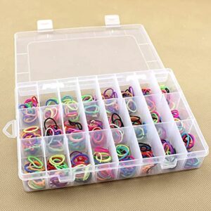 4 Pcs 24 Grids 7.5 Inch x 5.1 Inch Adjustable Small Removable Clear Plastic Jewelry Organizer Divider Storage Box Jewelry Earring Tool Containers (4 Pcs 24 Grid Clear)