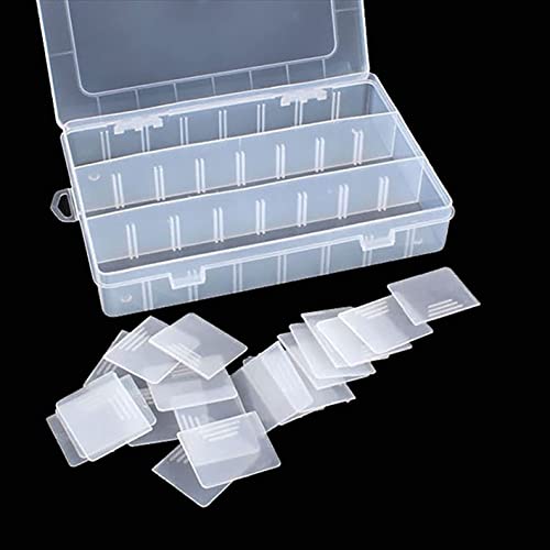 4 Pcs 24 Grids 7.5 Inch x 5.1 Inch Adjustable Small Removable Clear Plastic Jewelry Organizer Divider Storage Box Jewelry Earring Tool Containers (4 Pcs 24 Grid Clear)