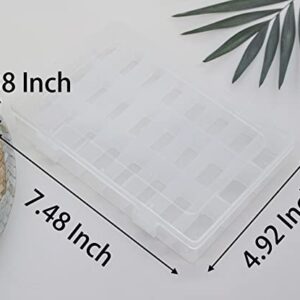 4 Pcs 24 Grids 7.5 Inch x 5.1 Inch Adjustable Small Removable Clear Plastic Jewelry Organizer Divider Storage Box Jewelry Earring Tool Containers (4 Pcs 24 Grid Clear)