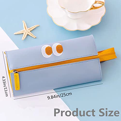 LELEBEAR Folding Cute Pencil Case Zipper Large Capacity can Holds 50 Colored Pencils with Handle Strap Pen Bag Stationery Organizer for Girls&Boys School Supplies