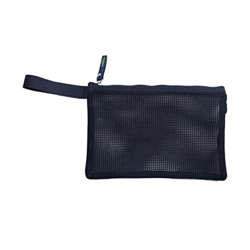 Bags In Bag Mesh Zipper Pouch Makeup Cosmetic Accessories Pencil Case Organizer Mesh Zipper Bags For Storage, Travel, Office (8.6x5.9 in) (Navy)