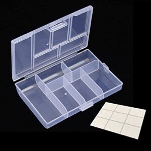 dongcitaci 4 pack 6 grids plastic organizer box storage container jewelry box for fishing tackles nail rhinestones beads art diy crafts organizer clear