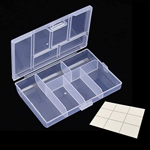 DongciTACi 4 Pack 6 Grids Plastic Organizer Box Storage Container Jewelry Box For Fishing Tackles Nail Rhinestones Beads Art DIY Crafts Organizer Clear