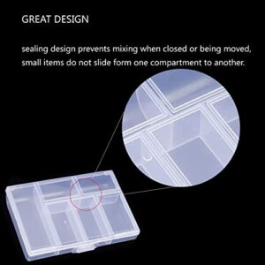 DongciTACi 4 Pack 6 Grids Plastic Organizer Box Storage Container Jewelry Box For Fishing Tackles Nail Rhinestones Beads Art DIY Crafts Organizer Clear