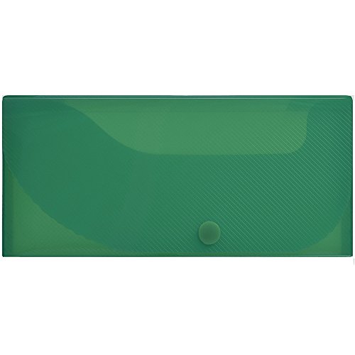 JAM PAPER Plastic Pencil Cases - Snap Button Pencil Case Box - Dark Green - Sold Individually