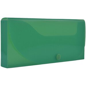 JAM PAPER Plastic Pencil Cases - Snap Button Pencil Case Box - Dark Green - Sold Individually