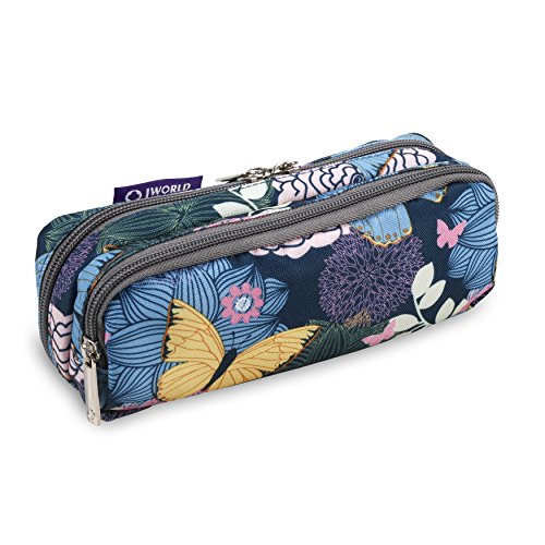 J World New York Jojo Cute Pencil Case for Kids & Adults. Soft Fabric Zip Pen Bag, Secret Garden