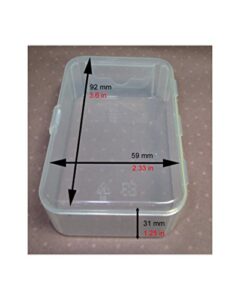 maymom small plastic box with hinged lid for small parts, crafts, beads, jewelry and watch parts (6 boxes, clear)