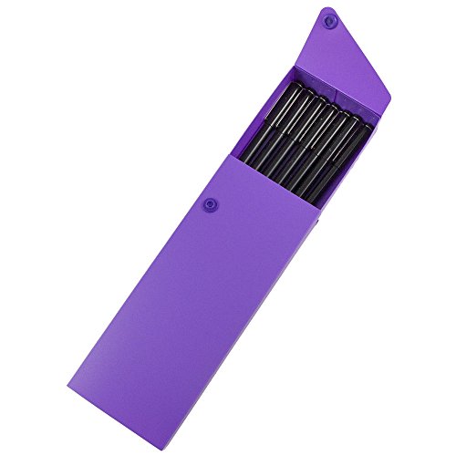 JAM PAPER Plastic Pencil Cases - Sliding Pencil Case Box with Button Snap - Purple - Sold Individually