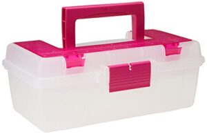 creative options 114-082 molded storage craft box with lift-out tray, 13-inch , pink