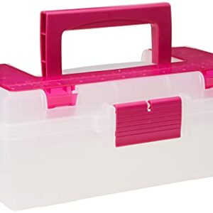 Creative Options 114-082 Molded Storage Craft Box with Lift-Out Tray, 13-inch , Pink