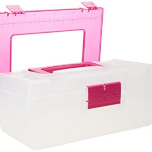 Creative Options 114-082 Molded Storage Craft Box with Lift-Out Tray, 13-inch , Pink