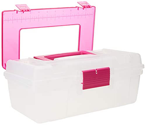 Creative Options 114-082 Molded Storage Craft Box with Lift-Out Tray, 13-inch , Pink