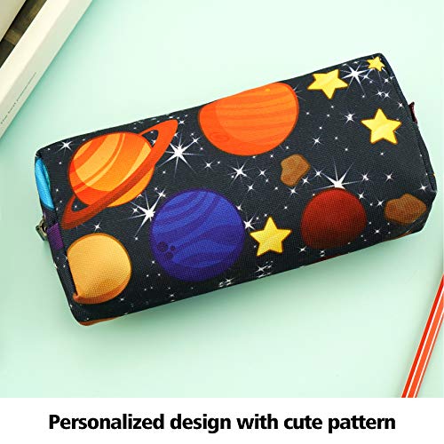 LParkin Space Canvas Galaxy Pencil Case Gifts Pen Bag Pouch Box Gadget Stationary Case Makeup Cosmetic Bag