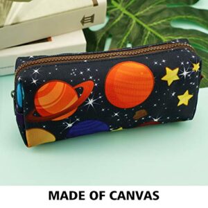 LParkin Space Canvas Galaxy Pencil Case Gifts Pen Bag Pouch Box Gadget Stationary Case Makeup Cosmetic Bag