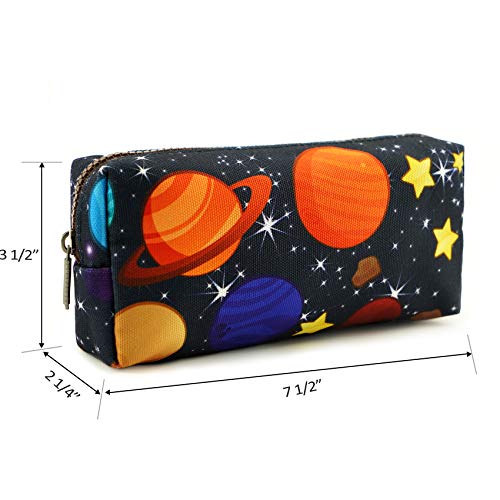 LParkin Space Canvas Galaxy Pencil Case Gifts Pen Bag Pouch Box Gadget Stationary Case Makeup Cosmetic Bag