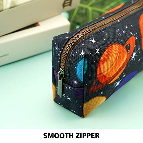 LParkin Space Canvas Galaxy Pencil Case Gifts Pen Bag Pouch Box Gadget Stationary Case Makeup Cosmetic Bag