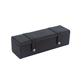 carlway leather pencil holder box pen case, pu leather pen case for pencils, pens, markers, makeups, change, coins(black)