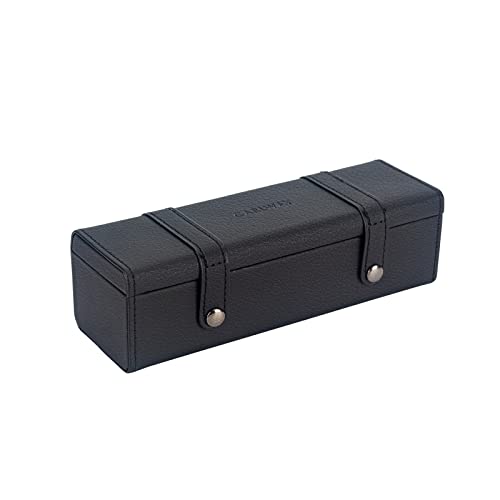 CARLWAY Leather Pencil Holder Box Pen Case, PU Leather Pen Case for Pencils, Pens, Markers, Makeups, Change, Coins(Black)