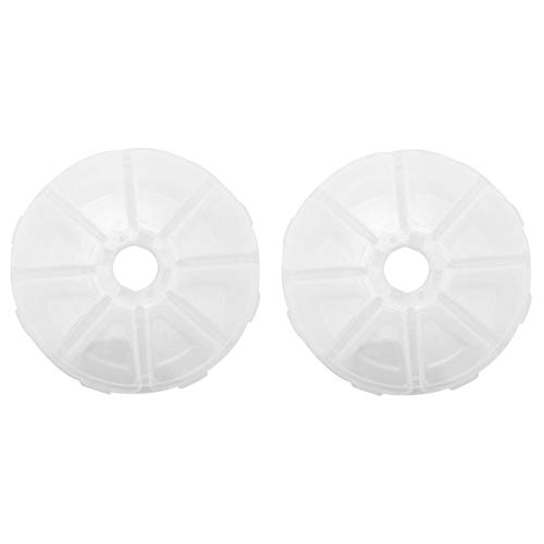 ZRM&E 2pcs Clear Plastic 8 Grid Multipurpose Round Shaped Container Box Plastic Box Jewelry Beads Container Small Objects Organizer