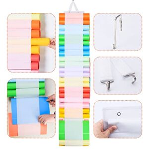 Vinyl Roll Holder with 42 Compartments, Vinyl Organizer Storage Rack Wall Mount Vinyl Holder Bag for Craft Room/Wrapping Paper/Door/Closet(White)