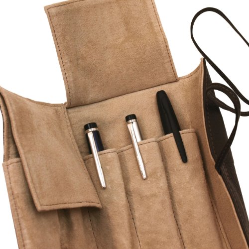 Pilot Pensemble Roll Pen Case 5 Pocket Cowhide Dark Brown