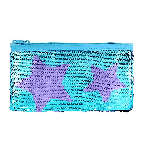 Cute Pencil Case for Girls Kids Mermaid Sequin Pencil Pouch Pen Holder Cosmetic Makeup Organizer Bag Purse for Women