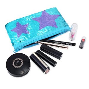 Cute Pencil Case for Girls Kids Mermaid Sequin Pencil Pouch Pen Holder Cosmetic Makeup Organizer Bag Purse for Women