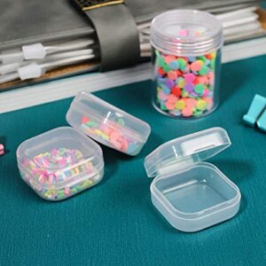 DUOFIRE Small Containers with Lids 24 Packs Plastic Box Clear Small Storage Containers Bead Organizer for Beads, Crafts, Jewelry, Small Items (1.38x1.38x0.7 Inches)