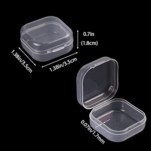 DUOFIRE Small Containers with Lids 24 Packs Plastic Box Clear Small Storage Containers Bead Organizer for Beads, Crafts, Jewelry, Small Items (1.38x1.38x0.7 Inches)