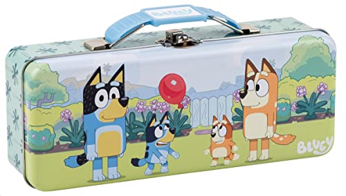 The Tin Box Company Bluey Pencil Box with Handle Clasp & Hinge, Model: 479407-12