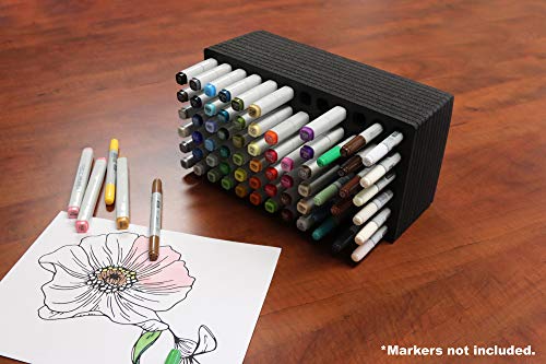 Polar Whale Art Marker Storage Tray Organizer Pen Pencil Brush Storage Design Stand Supply Horizontal Storage Non-Scratch Non-Rattle Washable Compatible with Copic and More Holds 72