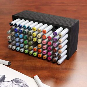 polar whale art marker storage tray organizer pen pencil brush storage design stand supply horizontal storage non-scratch non-rattle washable compatible with copic and more holds 72